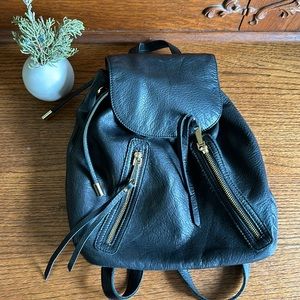 Linea Pelle Black Leather Backpack